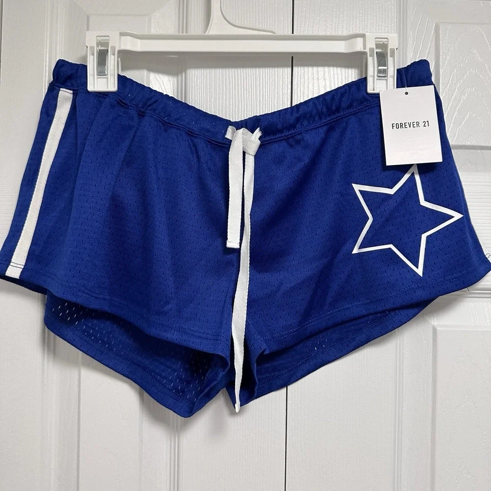 Running Shorts FOREVER 21 Women's Active Wear Shorts Color: Blue Size: L